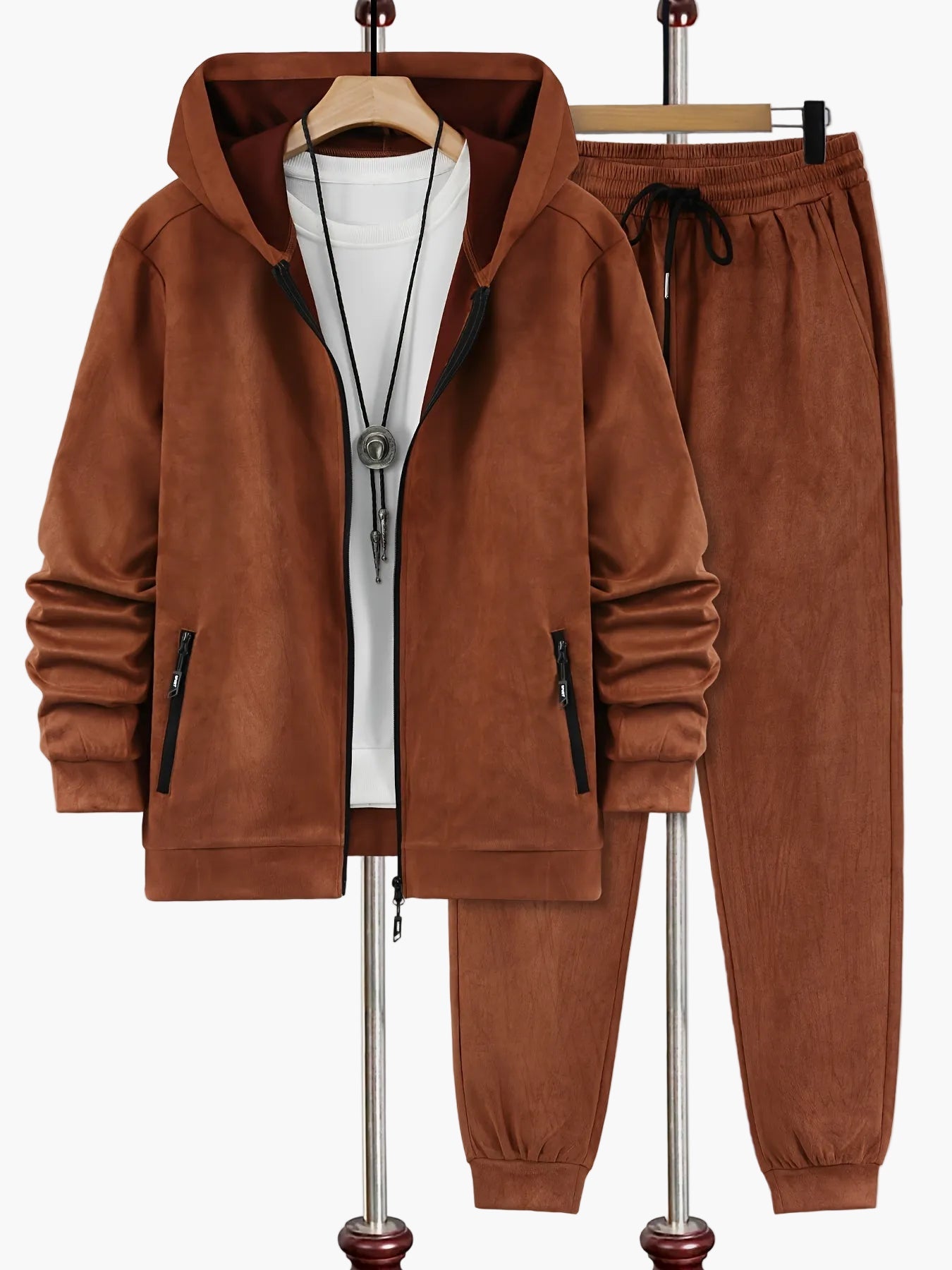 Completo Tuta Uomo Stile Casual con Cappuccio per Autunno-Inverno