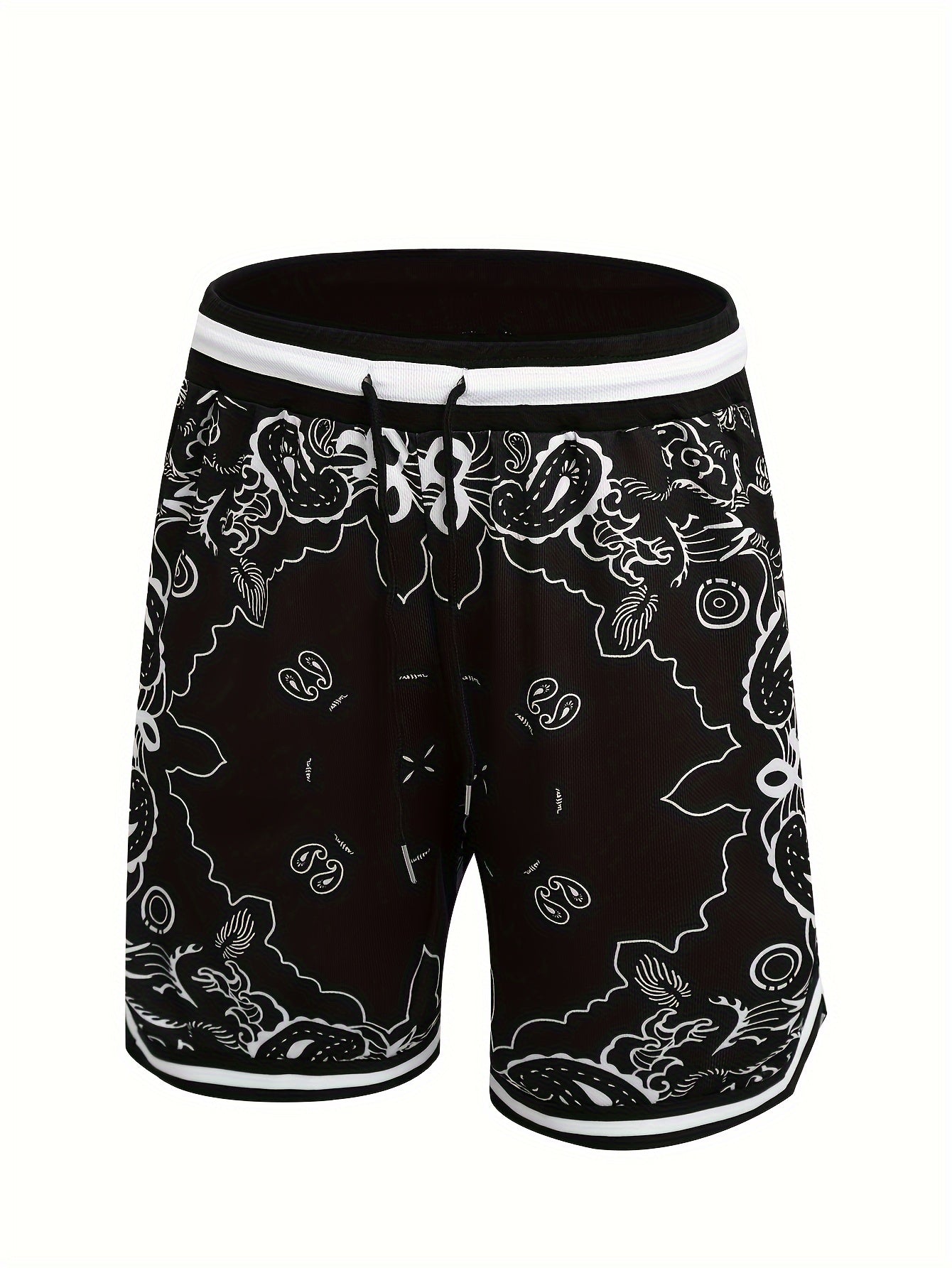 Shorts de sport homme style streetwear imprimé motif bandana – Look urbain tendance