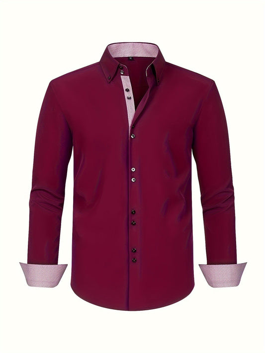 Chemise élégante homme manches longues style habillé bureau soirée
