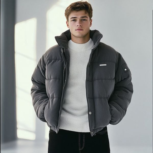 Chaqueta acolchada para hombre estilo urbano invierno – Abrigo acolchado cálido y ligero para ciudad y senderismo