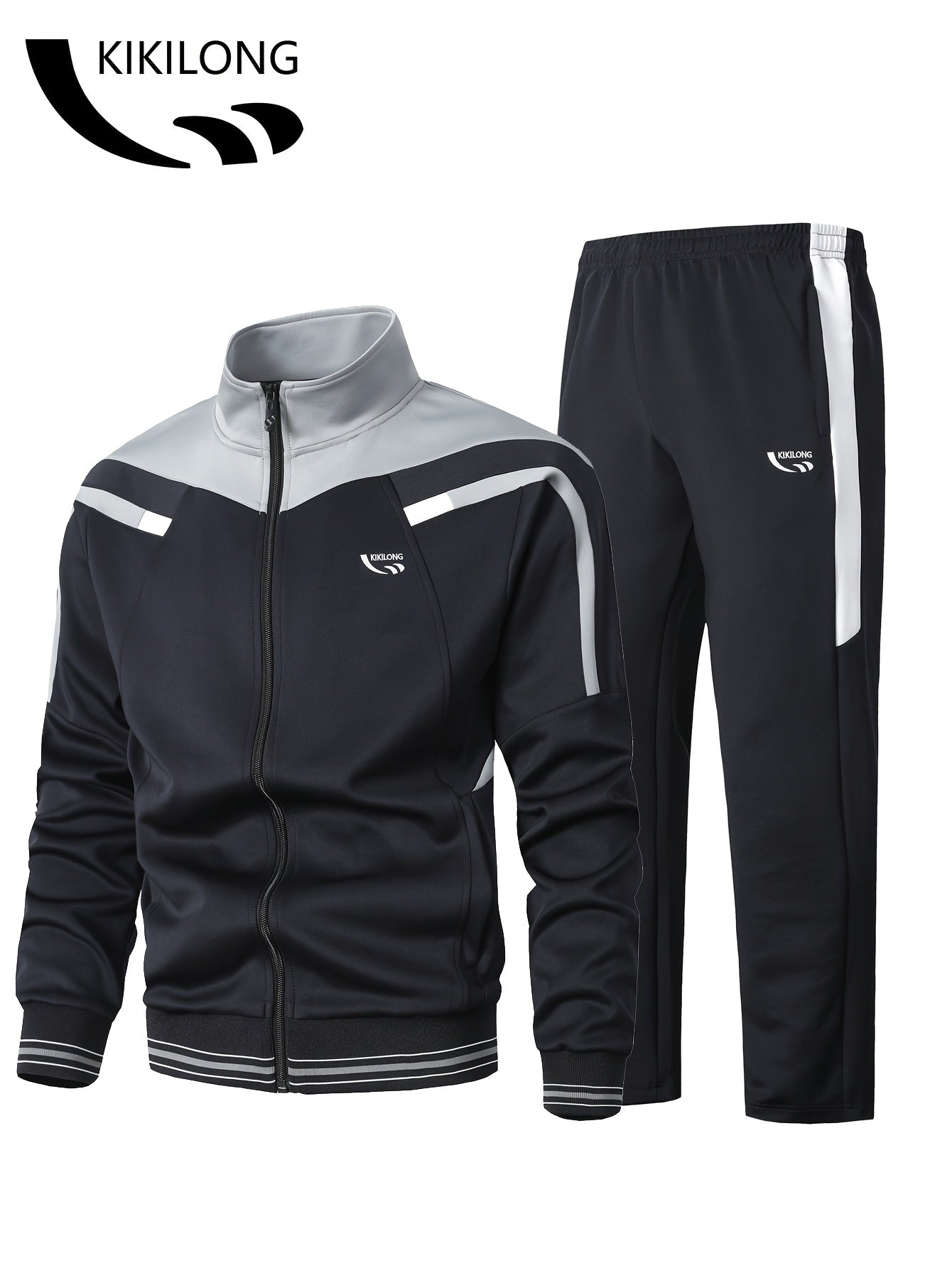 Ensemble de survêtement Homme, Veste et Pantalon Bicolore à Rayures