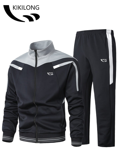 Ensemble de survêtement Homme, Veste et Pantalon Bicolore à Rayures