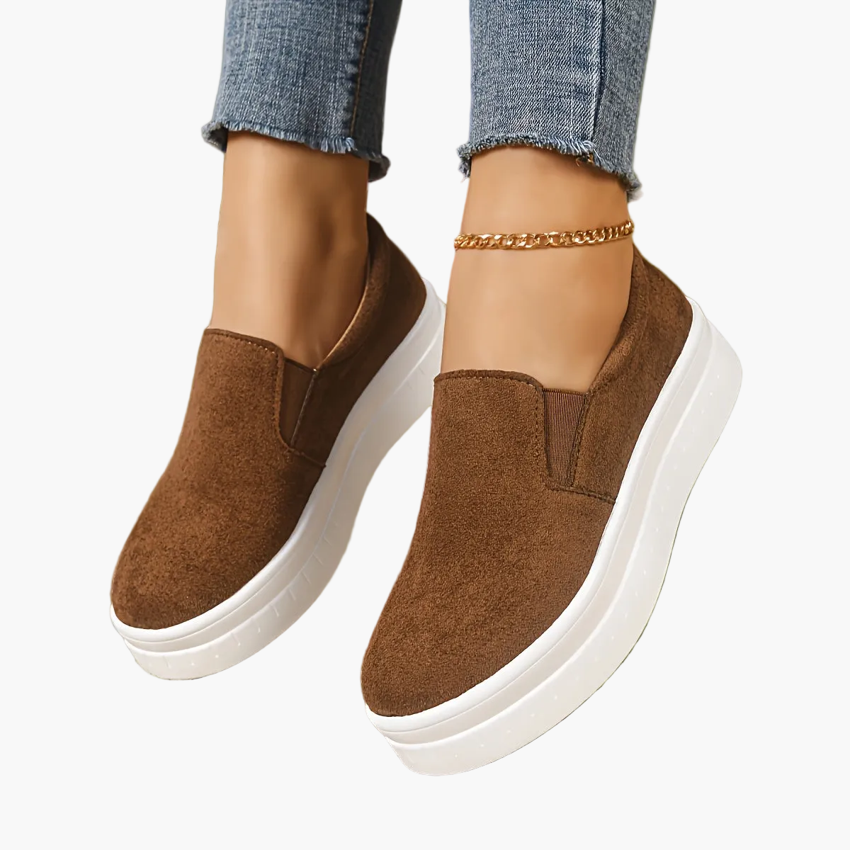 Chaussures femme slip-on plateforme style décontracté élégant pour printemps