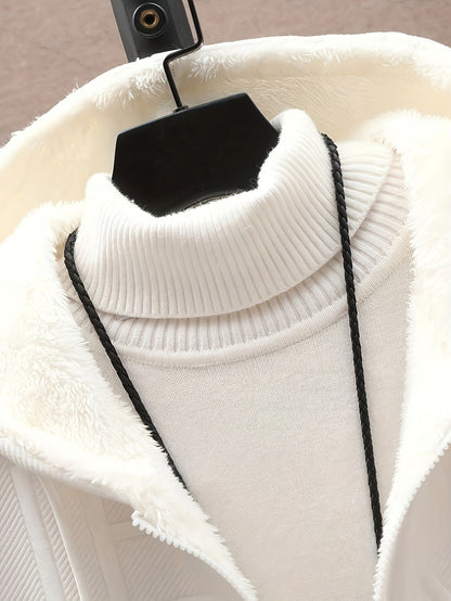 Veste à capuche doublée polaire Homme Noir motif texturé zippée