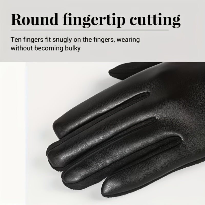 Gants Élégants Noirs avec Détail Boutons pour Femme