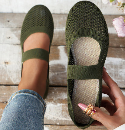 Damskie wygodne buty na pasku w stylu Mary Jane, oddychające, na co dzień