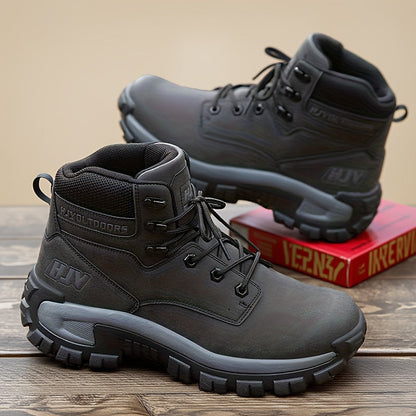 Bottes montantes homme style randonnée, lacets, semelle crantée, plusieurs coloris