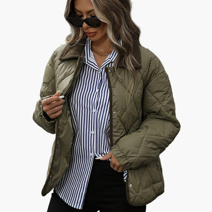 Gesteppte Damenjacke im Vintage-Stil, ideal für Herbst und Winter