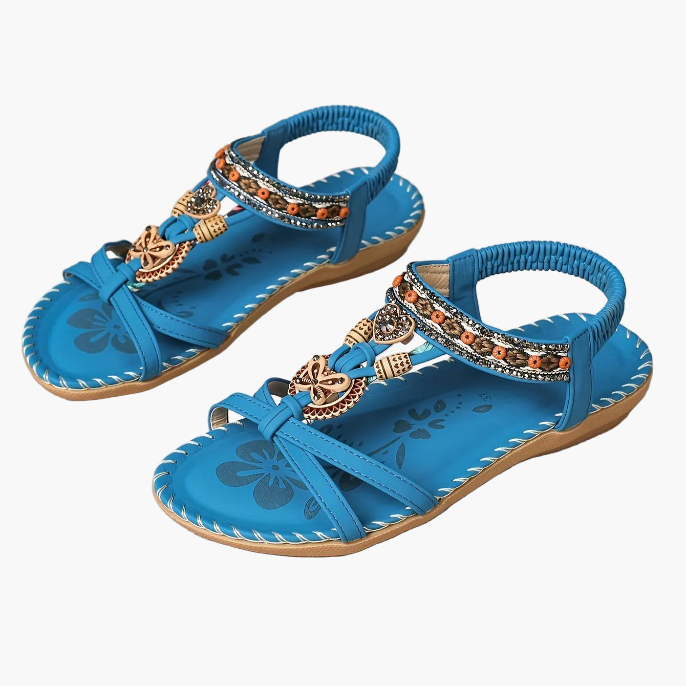 Boheme-sandaler til kvinder med pynt og ankelrem – afslappet chic stil