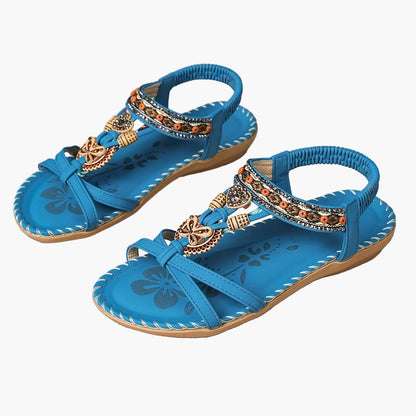 Boheme-sandaler til kvinder med pynt og ankelrem – afslappet chic stil