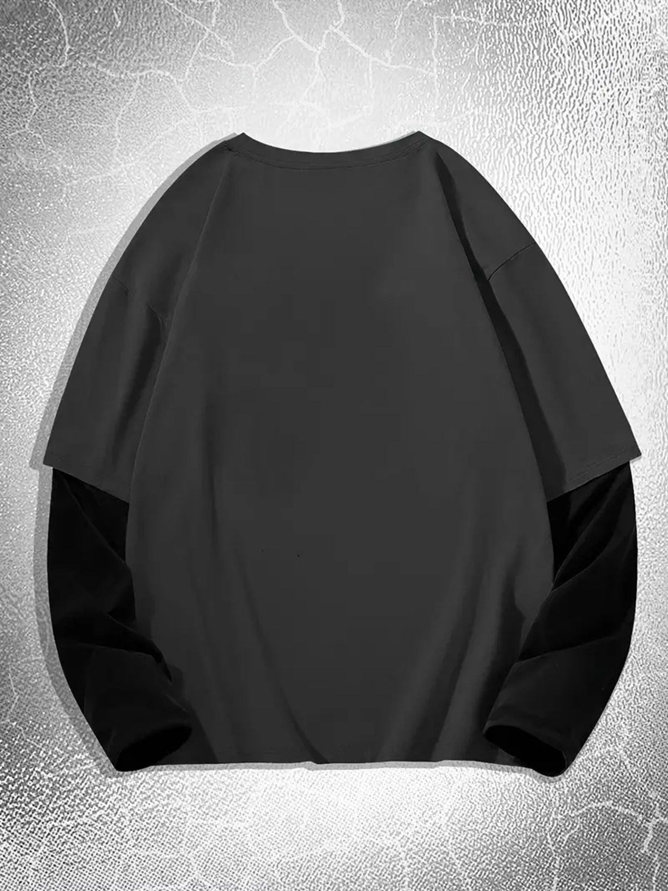 T-shirt manches longues homme coupe décontractée motif étoile grunge