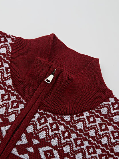Cardigan para hombre estilo nórdico con motivo de reno para el invierno, casual y festivo