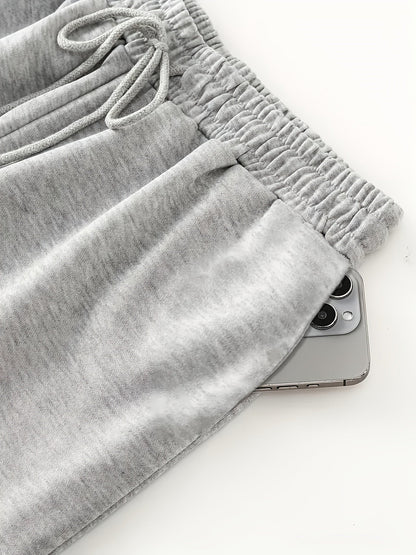 Pantalon large décontracté Femme avec imprimé phases de lune, taille élastiquée et poches