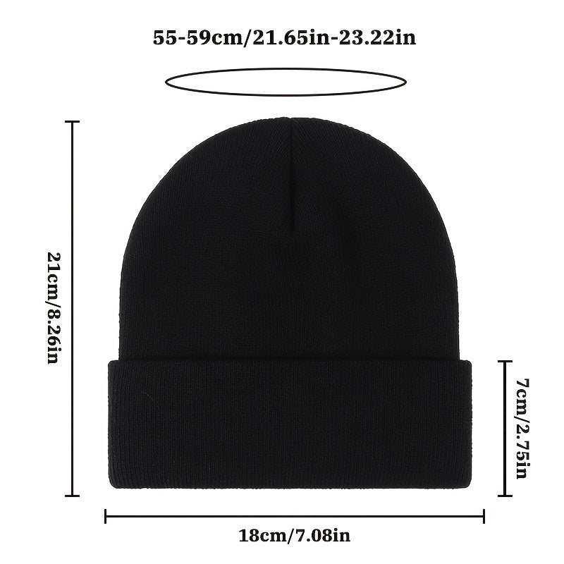 Lot de 5 Bonnets en Maille Côtelée avec Revers – Couleurs Assorties ou Unies