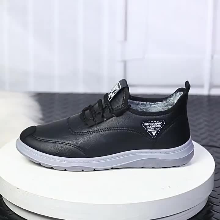 Baskets montantes homme doublure fourrure synthétique noir semelle grise