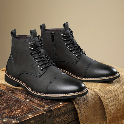 Bottes montantes homme marron lacets style décontracté chic