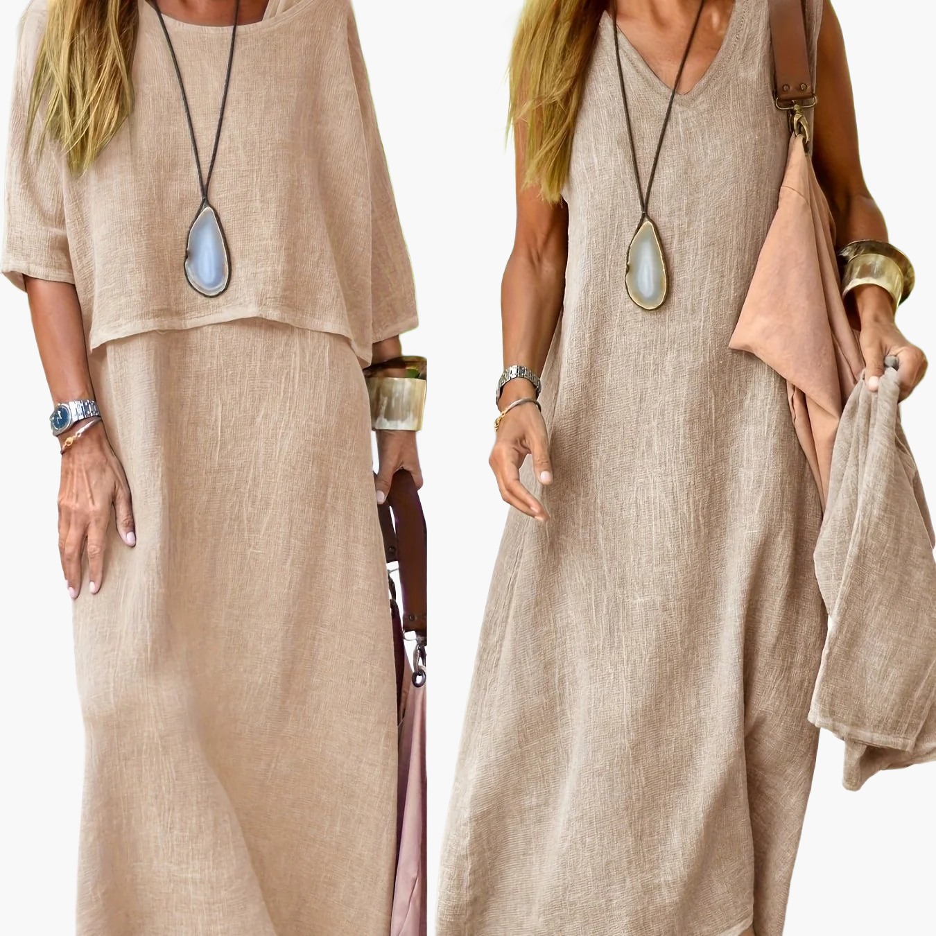 Długa sukienka boho casual dwuczęściowa damska wiosna lato