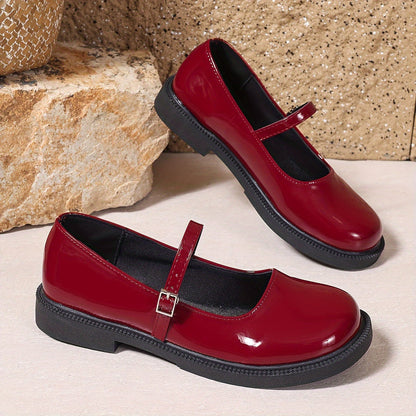 Damskie buty Mary Jane w stylu preppy z paskiem, idealne na co dzień i na czas wolny