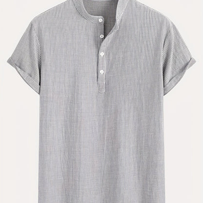 Chemise Henley à Manches Courtes pour Homme Style Décontracté Chic