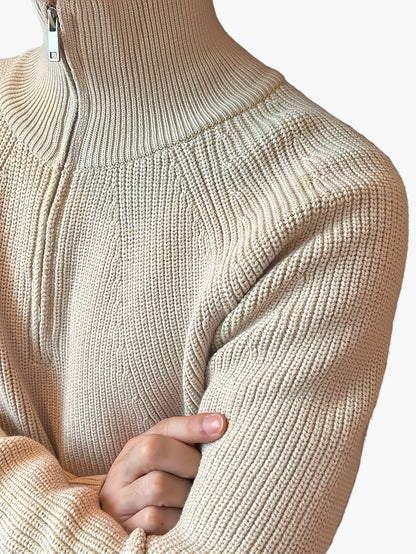 Męski sweter casual z zamkiem i nowoczesnym kołnierzem na jesień/zimę