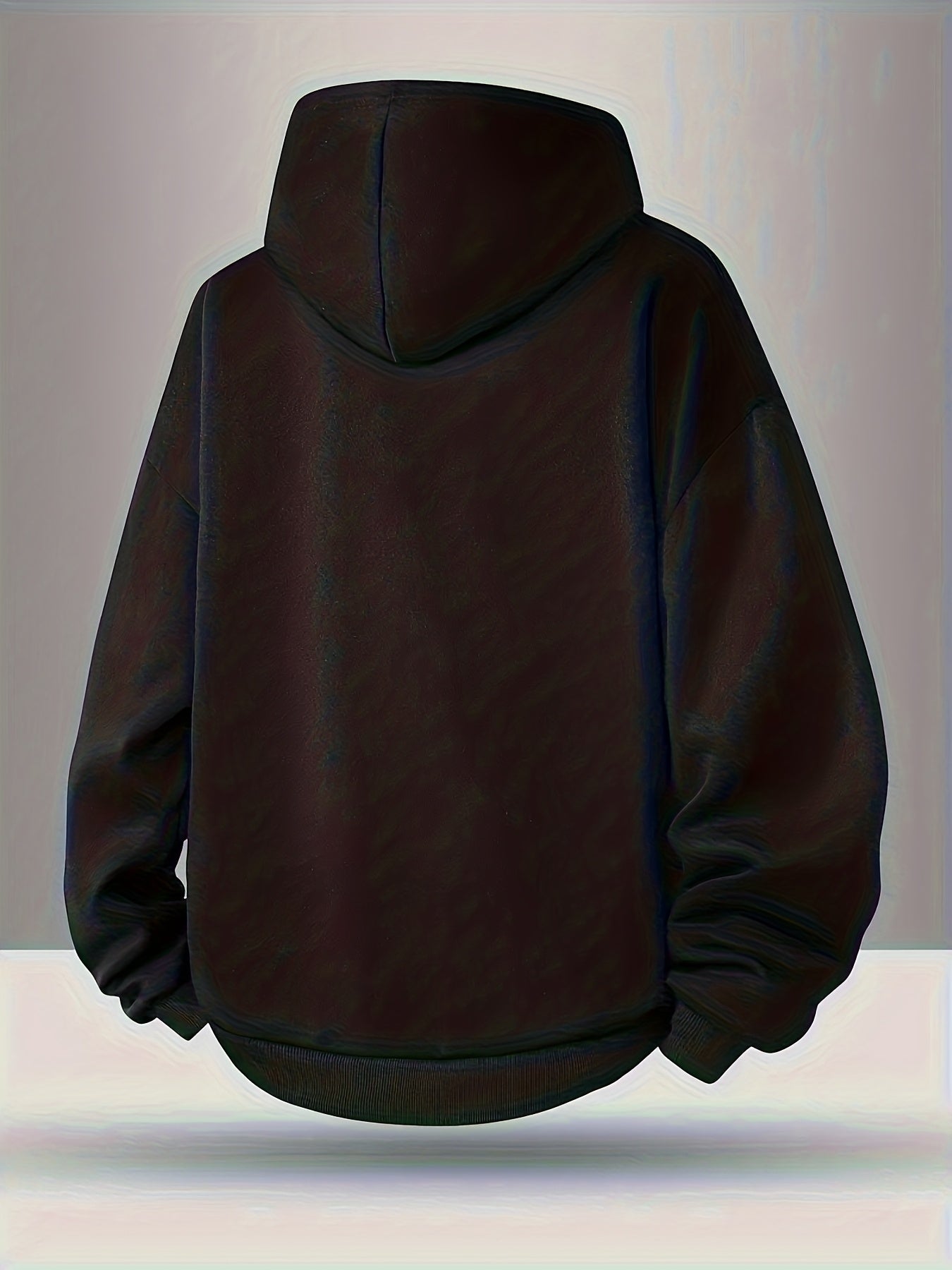 Sweat à capuche ample noir col montant zippé pendentif étoile