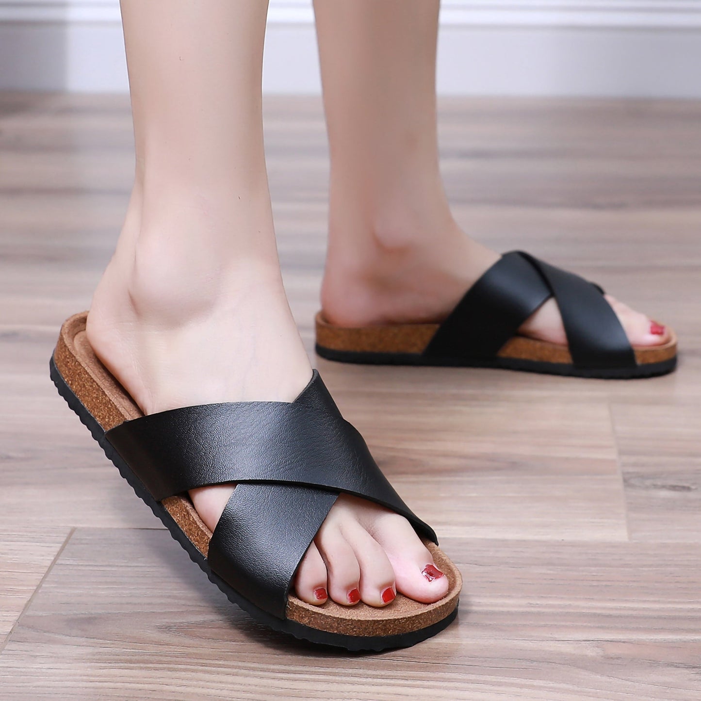 Sandales décontractées à brides croisées style confort pour femme – Idéales pour l'été et les loisirs