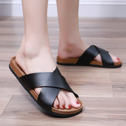 Sandales décontractées à brides croisées style confort pour femme – Idéales pour l'été et les loisirs
