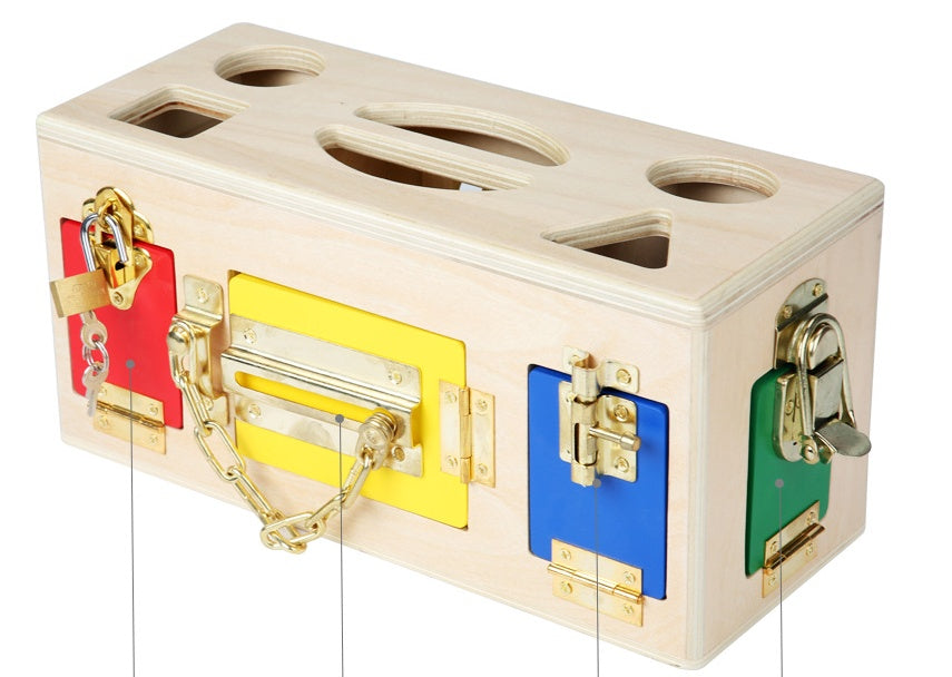 Coffret éducatif Montessori verrouillage formes pour enfants - Jouet pédagogique d'apprentissage
