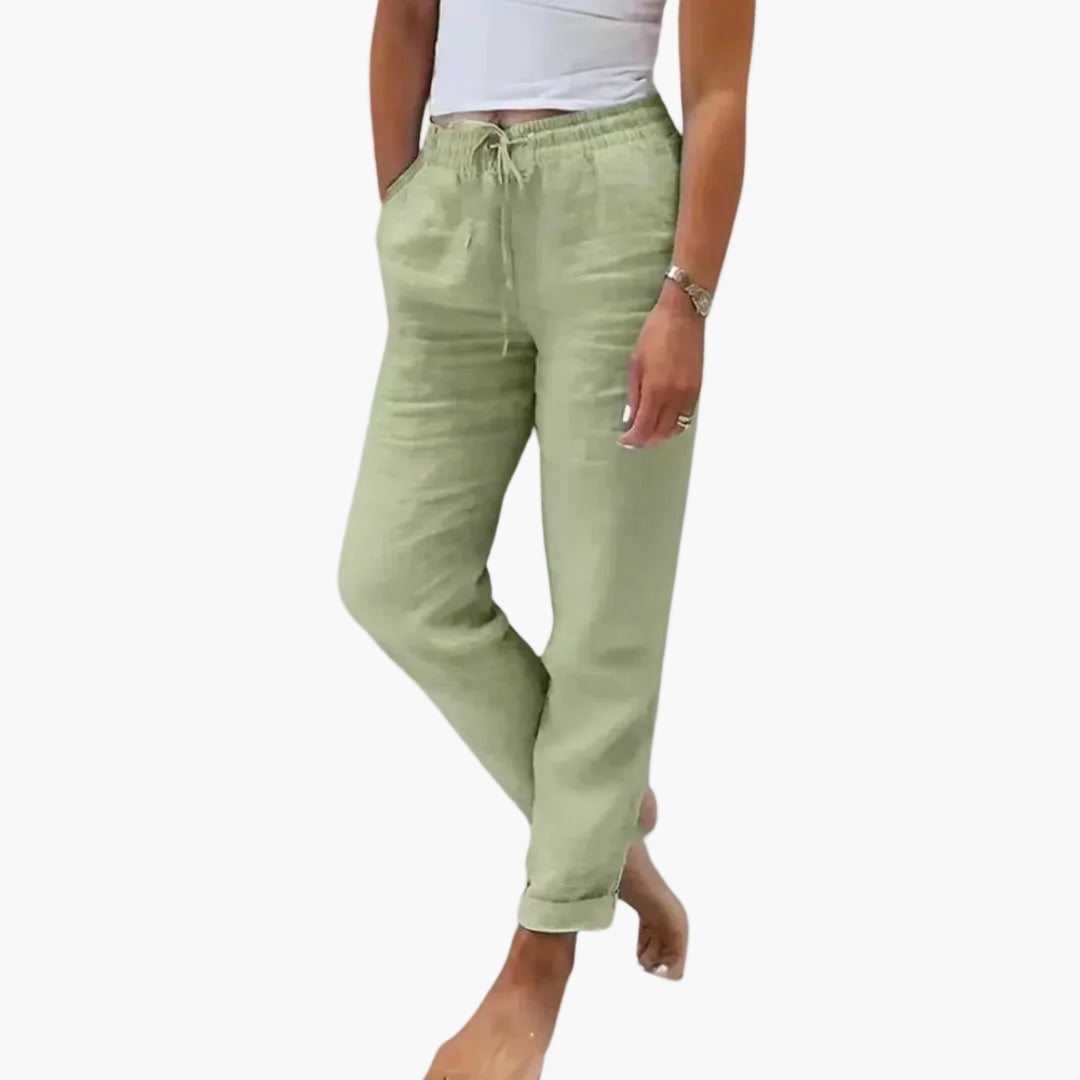 Pantalon décontracté pour femme style jogger taille élastique idéal pour l'été et les loisirs