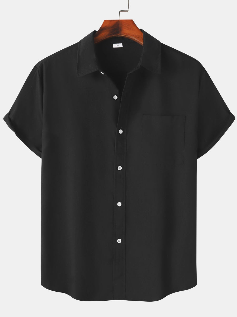 Casual herenoverhemd met korte mouwen, zomerse stijl