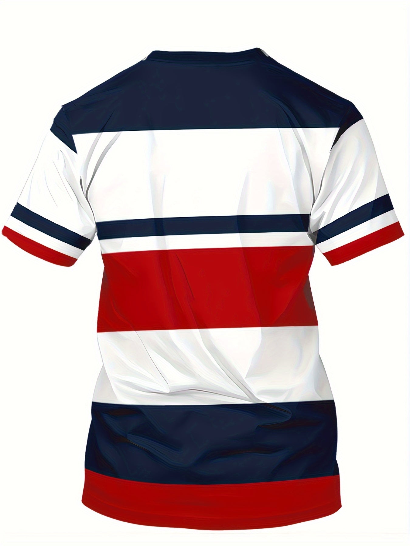 T-shirt casual uomo stile universitario a righe per uso quotidiano