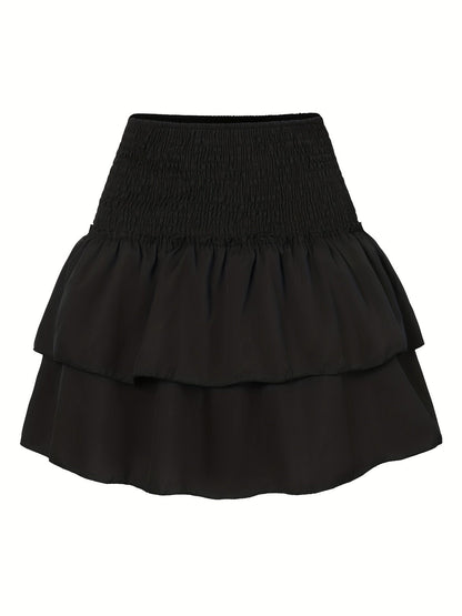Short ruffled tropical-style skirt for women, elegant and summery