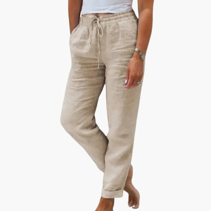 Pantalon décontracté pour femme style jogger taille élastique idéal pour l'été et les loisirs