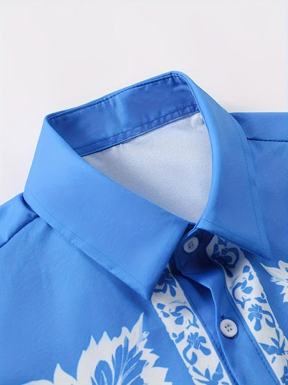 Casual herenset met bloemenprint in vakantiesfeer voor de zomer