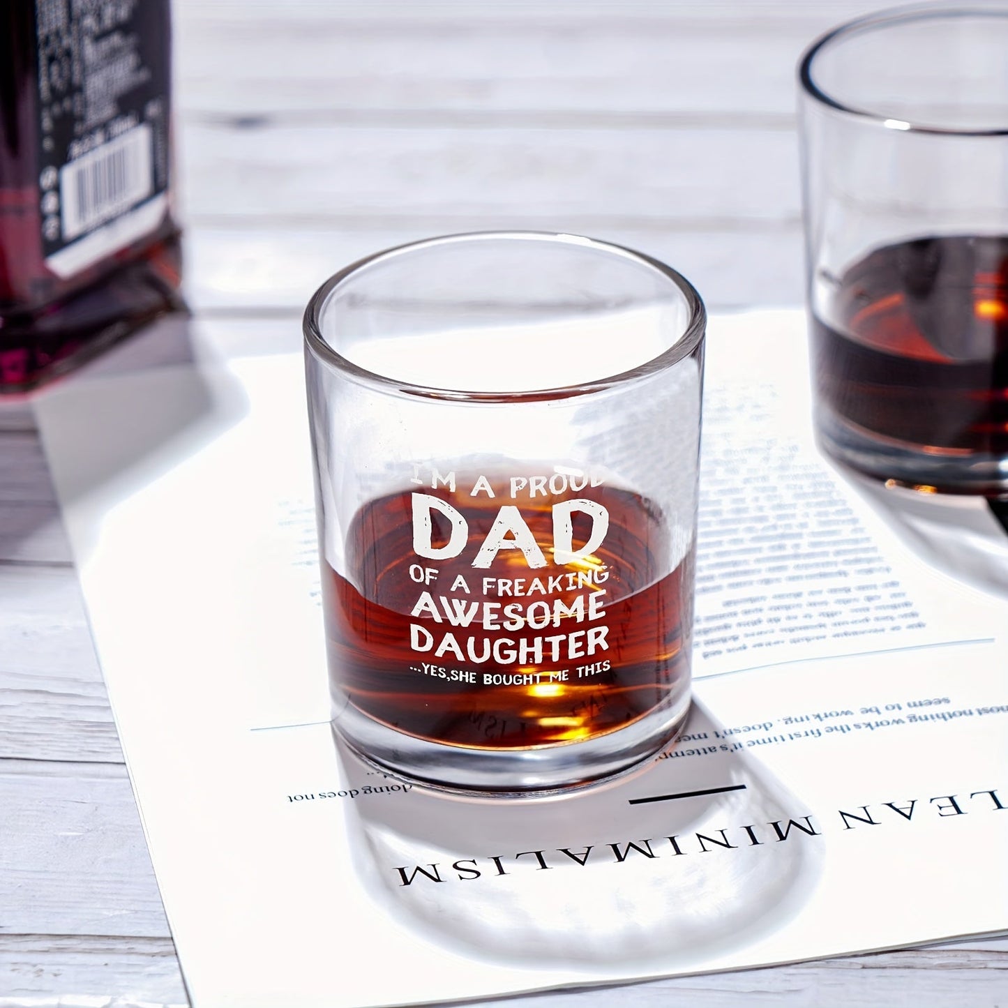 Bicchiere da whisky per uomo – Regalo divertente per papà, stile classico, ideale per la festa del papà o compleanno