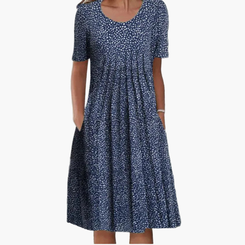Robe d'été femme à manches courtes, style décontracté, imprimé fleuri, idéale pour les journées ensoleillées