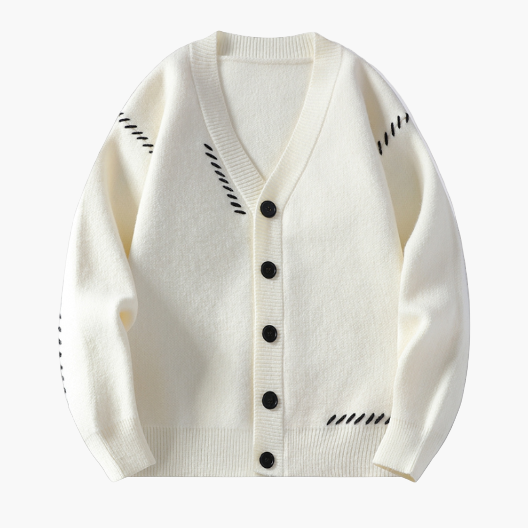 Cardigan uomo con bottoni stile casual chic, ideale per l'autunno e l'inverno
