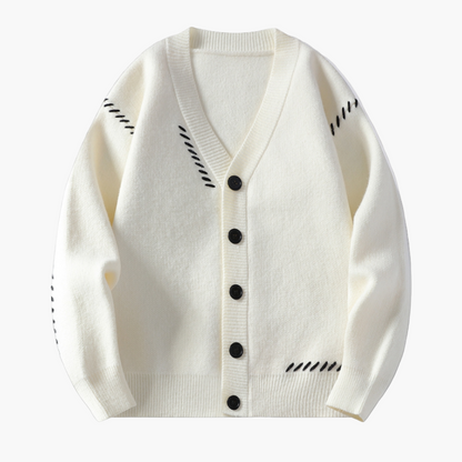 Cardigan uomo con bottoni stile casual chic, ideale per l'autunno e l'inverno