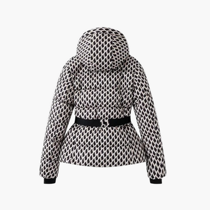Chaqueta acolchada elegante para mujer con capucha y cinturón – Estilo moderno para el invierno