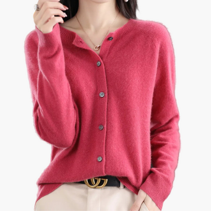 Cardigan Donna Elegante Taglio Classico Versatile per Uso Quotidiano e Ufficio