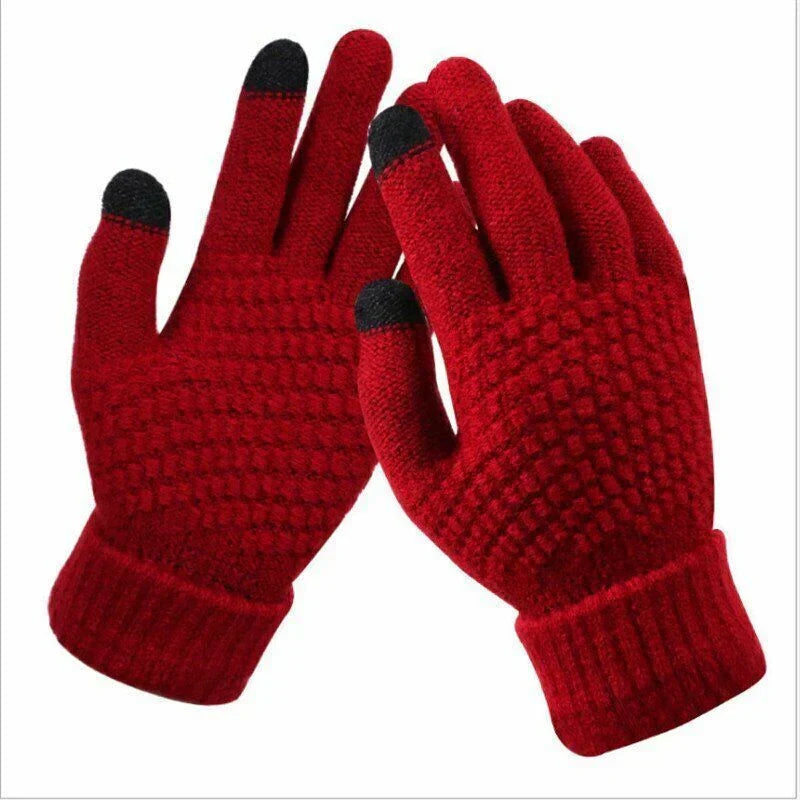 Gebreide winterhandschoenen met touchfunctie, compatibel met schermen, unisex