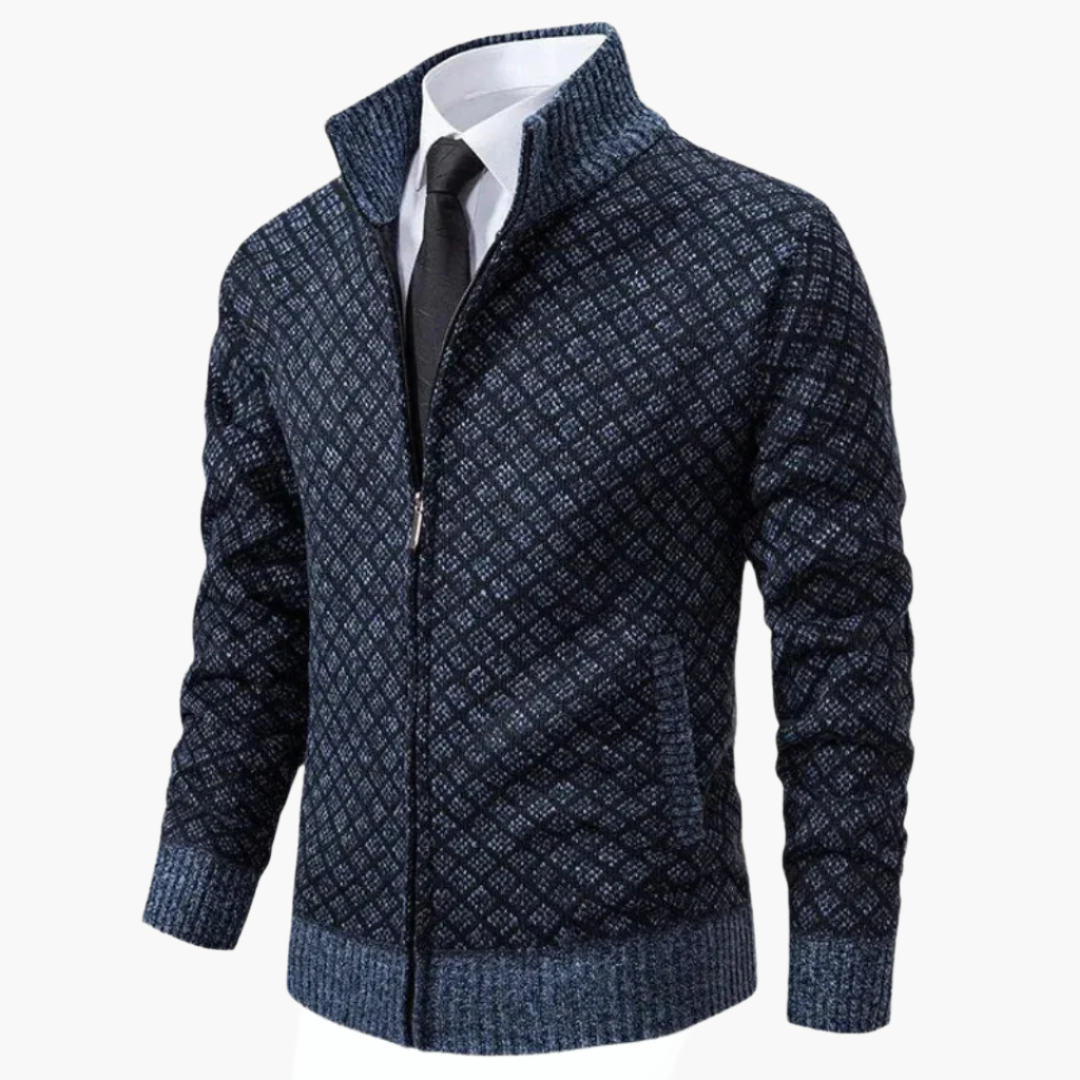 Chaqueta con cremallera elegante para hombre estilo negocios casual