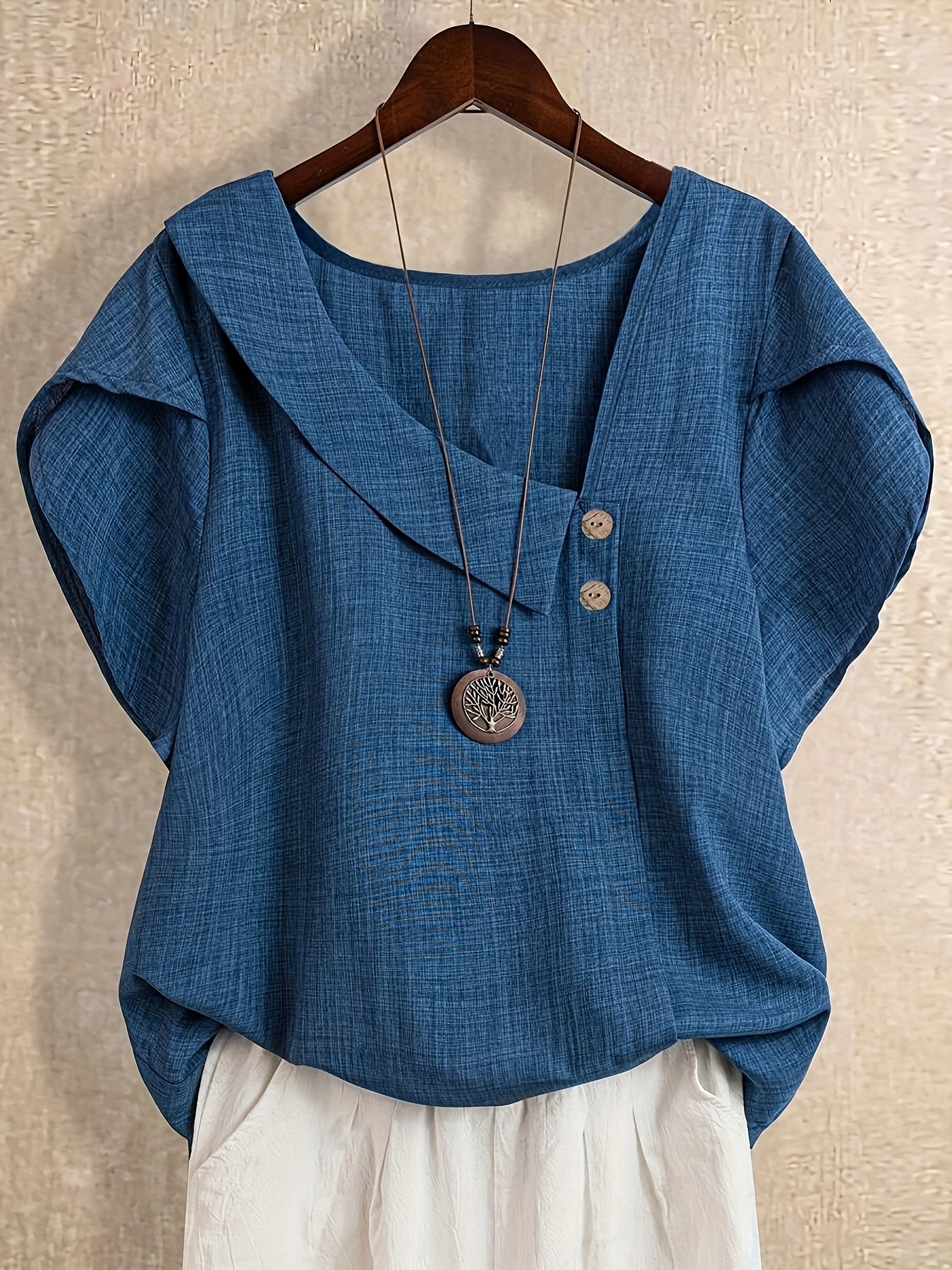 Blouse Tunique Femme Style Asymétrique Décontracté Élégant
