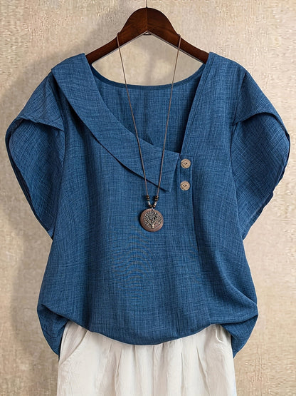 Blouse Tunique Femme Style Asymétrique Décontracté Élégant