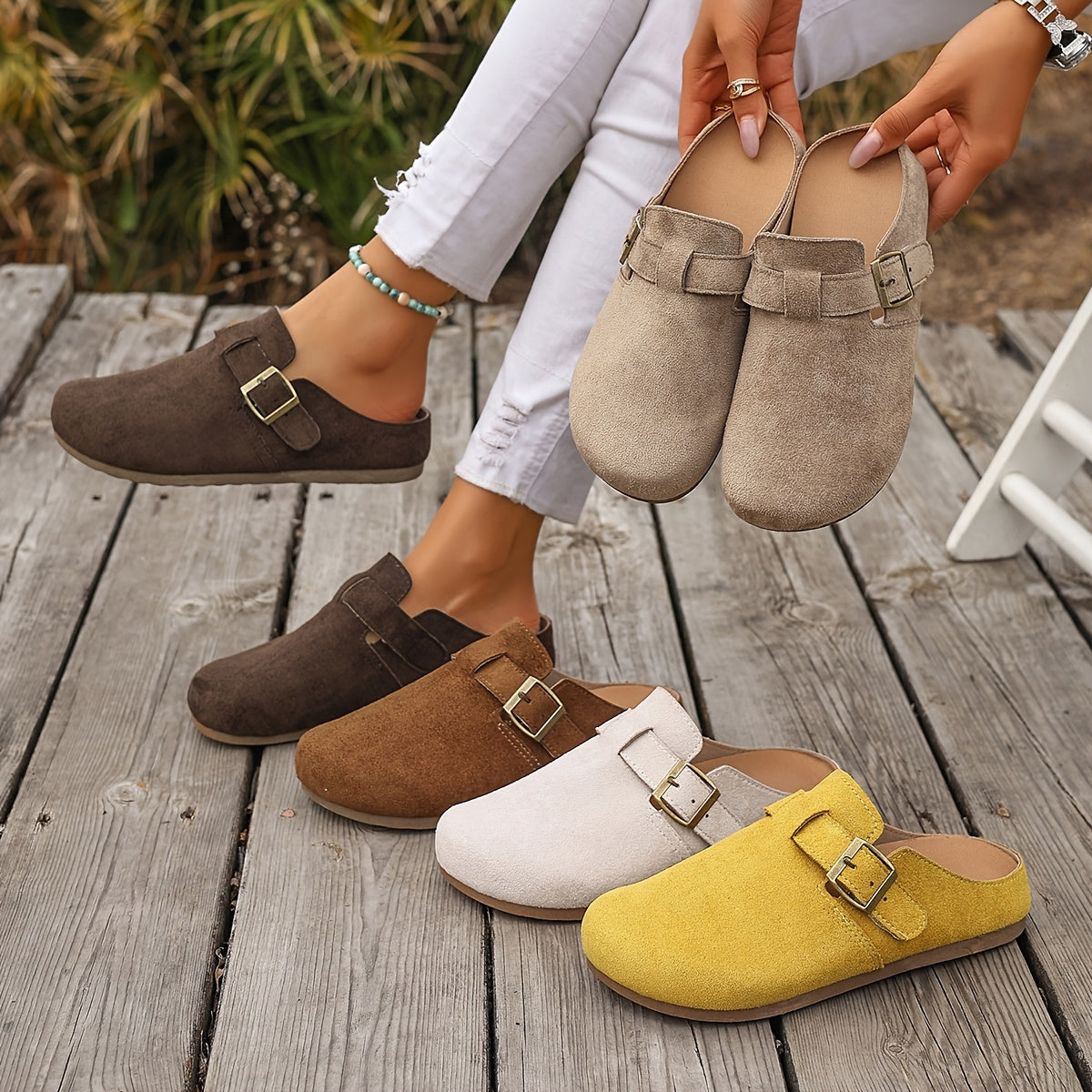 Sabots Mules Décontractés Femme avec Boucle – Style Classique Polyvalent pour Usage Quotidien