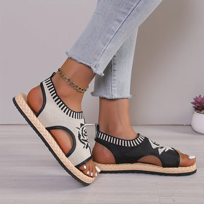 Sandales décontractées femme à motif floral pour été, style bohème chic, confort quotidien