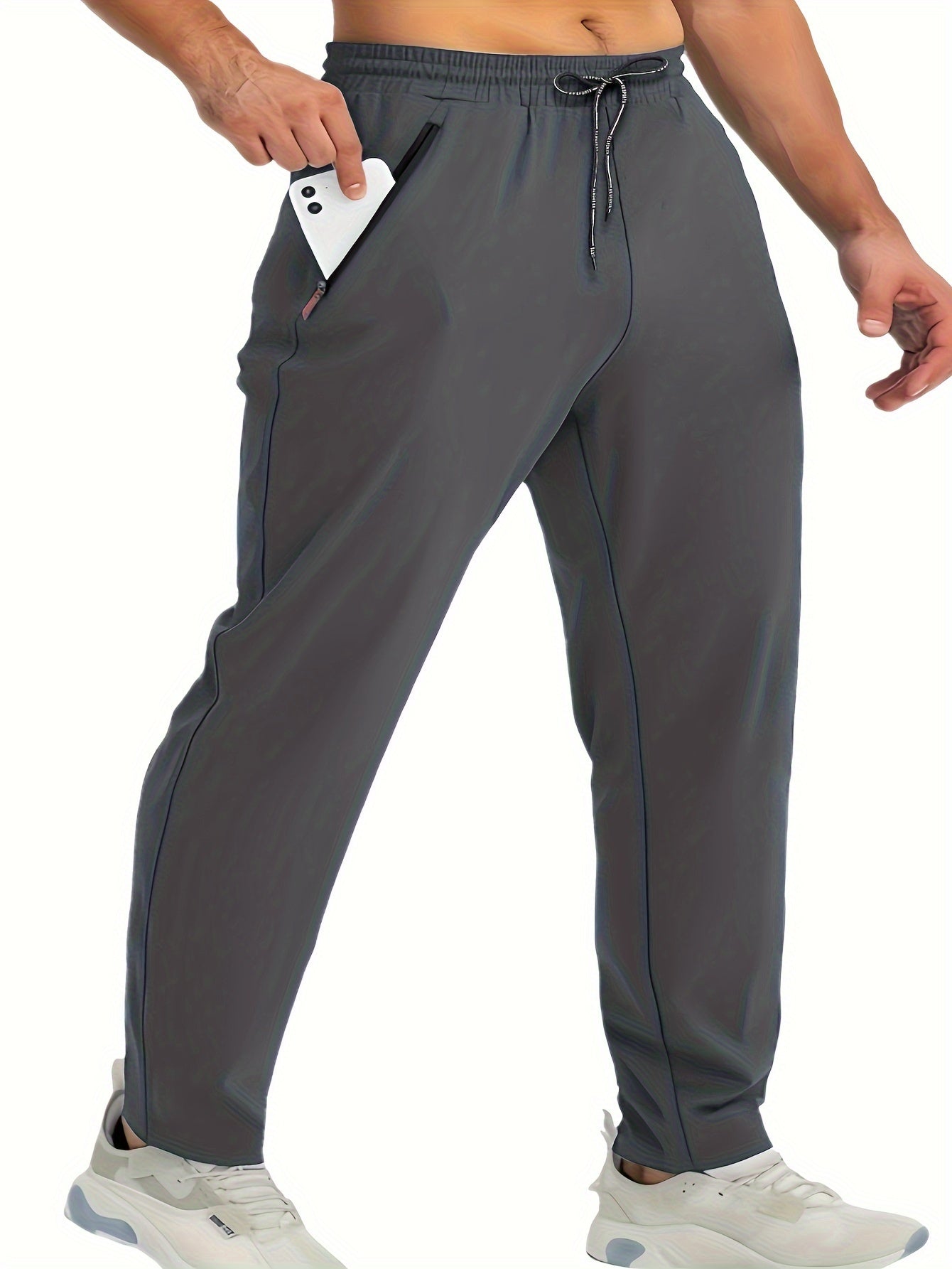 Pantalon de jogging homme avec poches zippées, style décontracté, lot de 3, idéal pour sport et détente