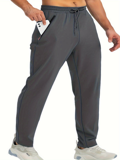 Pantalon de jogging homme avec poches zippées, style décontracté, lot de 3, idéal pour sport et détente