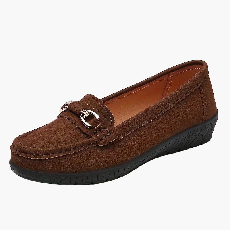 Casualowe mokasyny damskie w stylu slip-on z elegancką klamrą