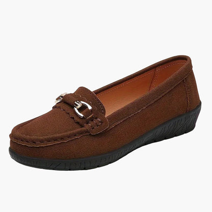 Casualowe mokasyny damskie w stylu slip-on z elegancką klamrą